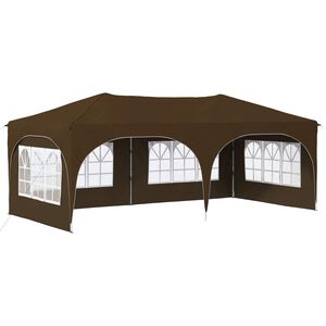 vidaXL Pop-up Festtelt 575 x 288 x 245 cm Gr&aring;brun Oxford Stoff