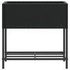 vidaXL Plantekasser med hylle 2 stk svart 70x28x70 cm polyrotting