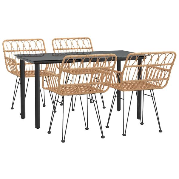 vidaXL Hagespisegruppe 5 deler polyrotting