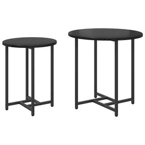 vidaXL Sidebordssett 2 stk. Svart Eik 50 x 50 x 50 cm