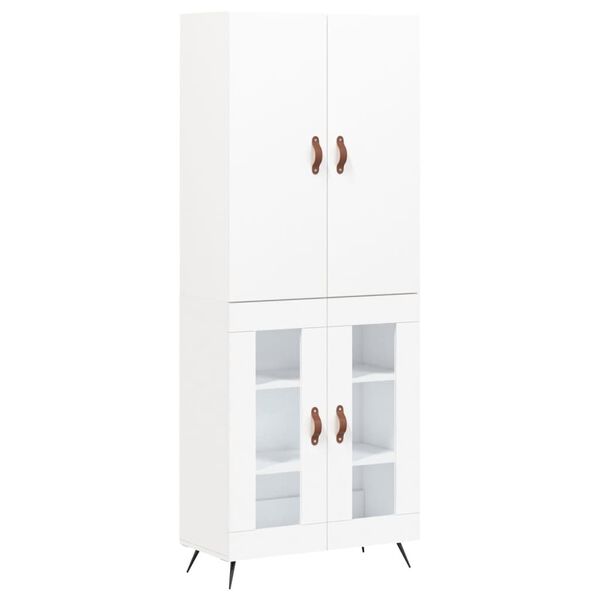 vidaXL Highboard hvit 69,5x34x180 cm konstruert tre