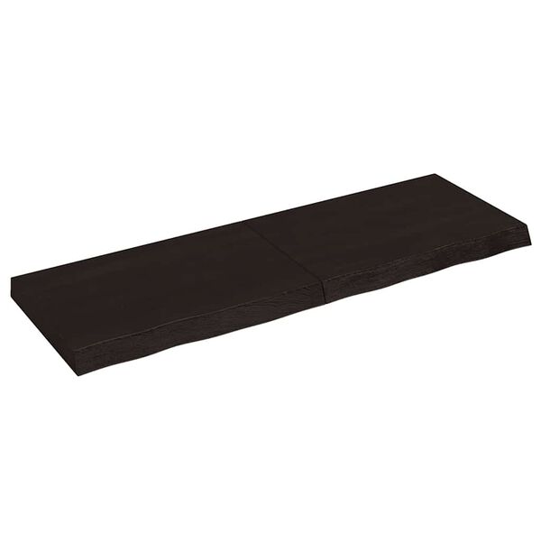 vidaXL Bordplate m&oslash;rkebrun 120x40x(2-6) cm behandlet heltre eik