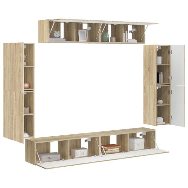 vidaXL TV-skap 8 pcs Sonoma eik