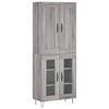 vidaXL Highboard gr&aring; sonoma 69,5x34x180 cm konstruert tre