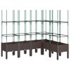 vidaXL Plantekasse med espalier brun 160x120x142,5 cm PP