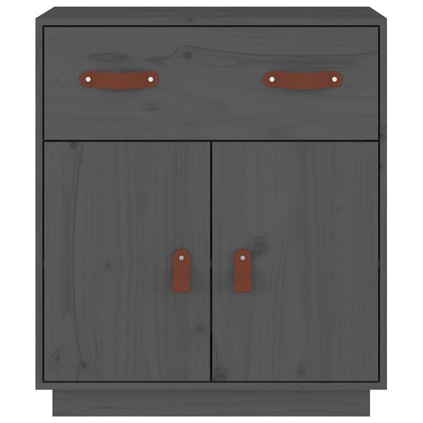 vidaXL Skjenk gr&aring; 65,5x40x75 cm heltre furu