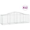 vidaXL Gabionkurver buede 12 stk 200x50x60/80 cm galvanisert jern
