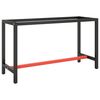 vidaXL Ramme til arbeidsbenk matt svart og r&oslash;d 140x50x79 cm metall