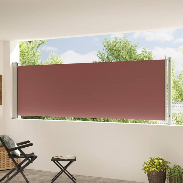 vidaXL Uttrekkbar sidemarkise 117x600 cm brun