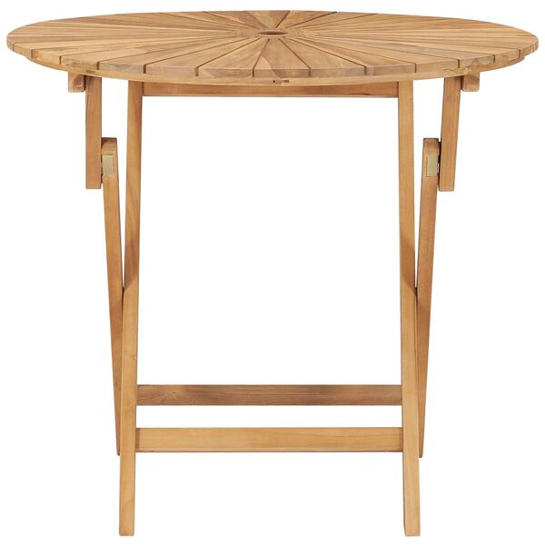 vidaXL Sammenleggbart hagebord Ø 85 cm heltre teak