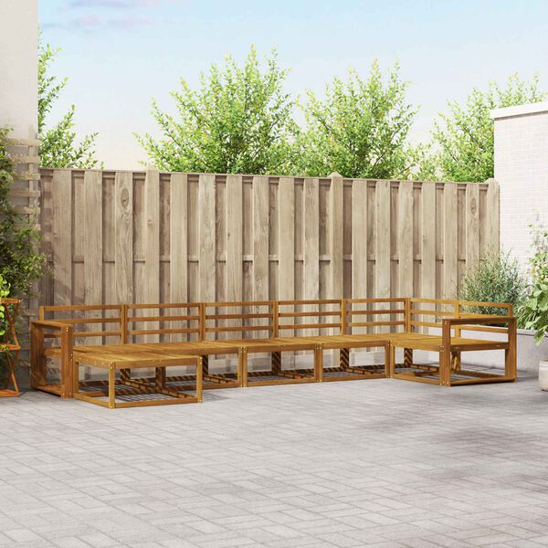 vidaXL Utend&oslash;rs sofa-sett 7 pcs Naturlig Solid akasietre