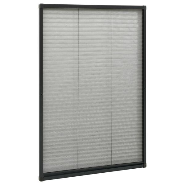 vidaXL Plissert insektskjerm for vindu aluminium antrasitt 80x160 cm