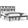 vidaXL Sengeramme gr&aring; heltre furu 120x190 cm Small Double