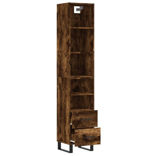 vidaXL Highboard r&oslash;kt eik 34,5x34x180 cm konstruert tre