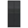 vidaXL Highboard med dører svart 68x37x142 cm konstruert tre