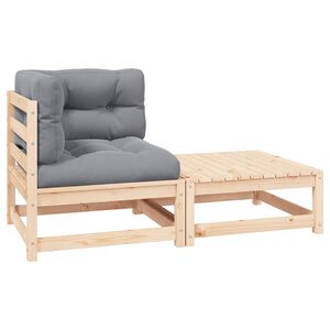 vidaXL Hagesofagruppe med puter 2 deler heltre furu
