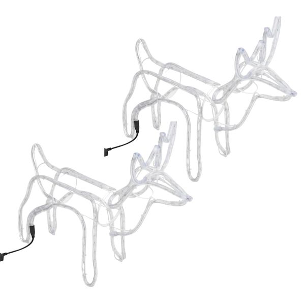 vidaXL Julereinsdyrfigurer 2 stk varmhvit 60x30x60 cm