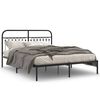 vidaXL Sengeramme i metall med sengegavl svart 150x200 cm