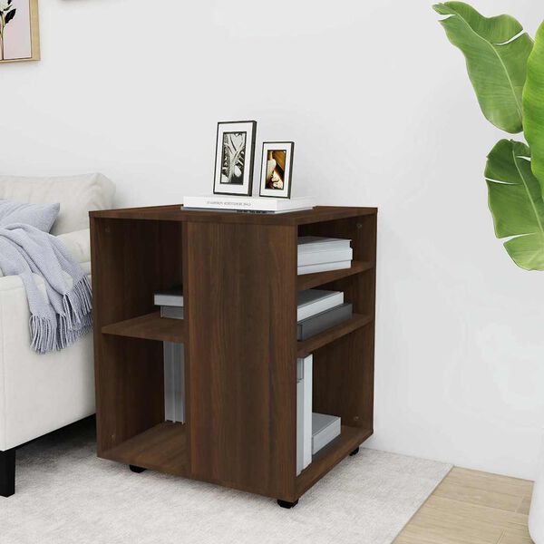 vidaXL Rulleskap brun eik 60x53x72 cm konstruert tre