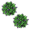 Kunstig buksbomball med lavendel sett med 2 stk 28 cm