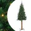 vidaXL Slim juletre gr&oslash;nn 210 cm PVC og Massivt Furu tre