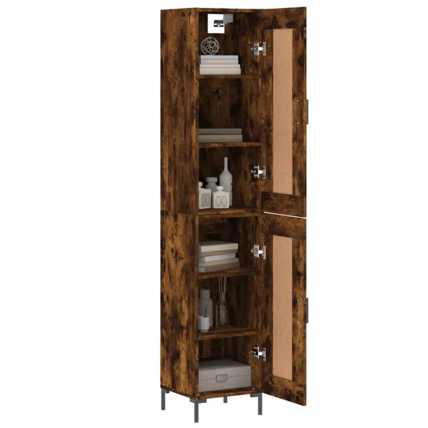 vidaXL Highboard røkt eik 34,5x34x180 cm konstruert tre