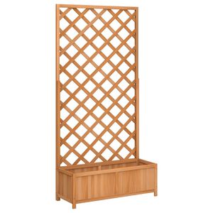 vidaXL Plantekasse med espalier brun heltre gran