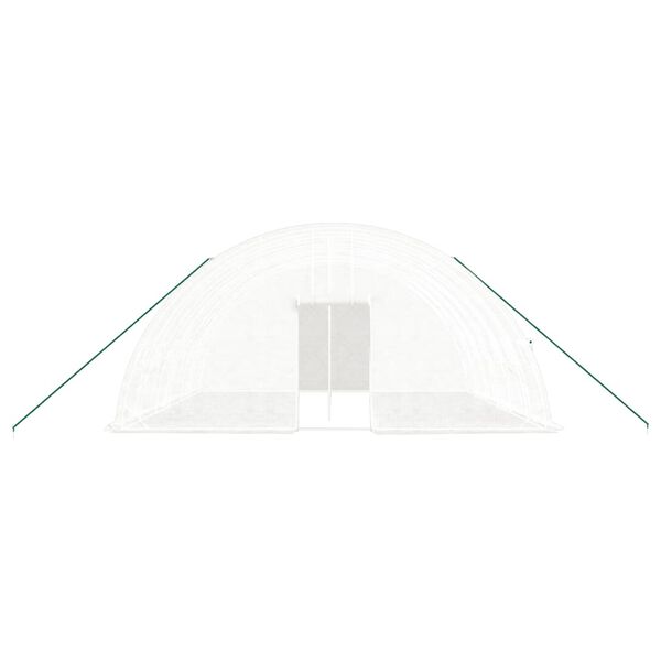 vidaXL Drivhus med st&aring;lramme hvit 36 m&sup2; 6x6x2,85 m