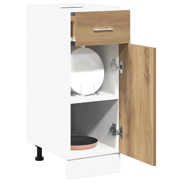 vidaXL Bunnskap med skuff "Lyon" artisan eik 30x46x81,5 cm