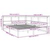vidaXL Seng med bokhylle uten madrass 140x200 cm heltre furu