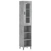 vidaXL Highboard betonggr&aring; 34,5x34x180 cm konstruert tre