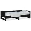 vidaXL Uttrekkbar dagseng svart heltre furu 2x(90x190) cm