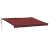 vidaXL Automatisk uttrekkbar markise med LED burgunder 450x350 cm
