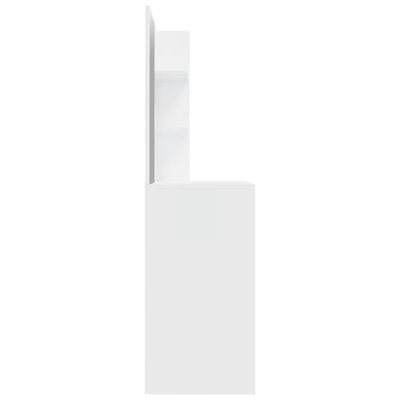 vidaXL Sminkebord med speil høyglans hvit MDF 74,5x40x141 cm