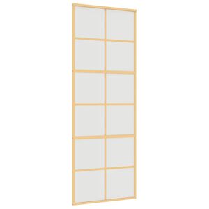 vidaXL Skyved&oslash;r gull 76x205 cm frostet ESG glass og aluminium