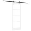 vidaXL Skyved&oslash;r Hvit 78 x 211 cm Massivt furutre og glass