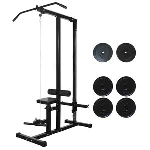 vidaXL Treningst&aring;rn med vektplater 40 kg