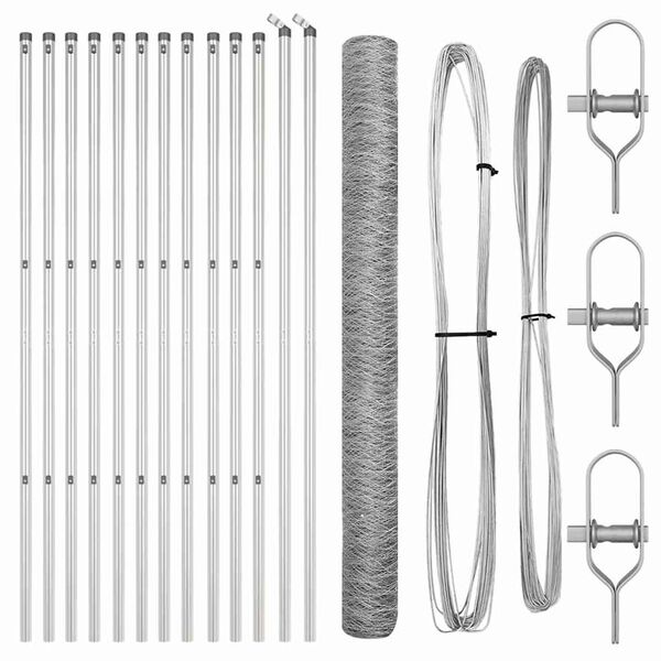 vidaXL Gjerdep&aring;le s&oslash;lv 25 x 1,5 m (50 mm mesh) St&aring;l