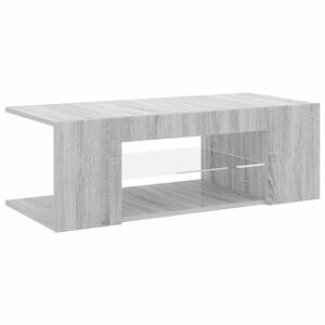 vidaXL TV-benk med LED-lys gr&aring; sonoma 90x39x30 cm