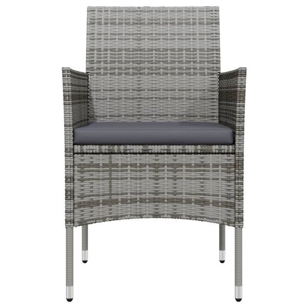 vidaXL Hagespisegruppe med puter 3 deler grå og svart