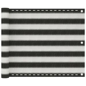 vidaXL Balkongskjerm HDPE 75x300 cm antrasitt og hvit