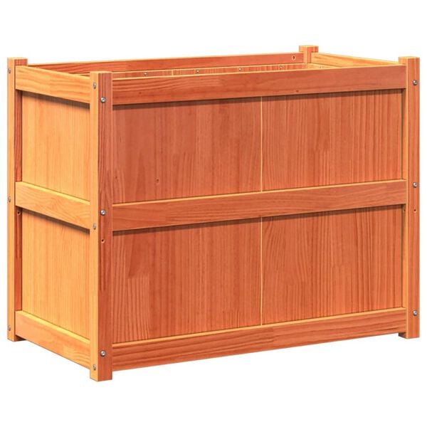 vidaXL Hageplantekasse voksbrun 90x50x70 cm heltre furu