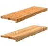 vidaXL Vinduskarmer 2 stk lysebrun 80x25x2 cm heltre eik
