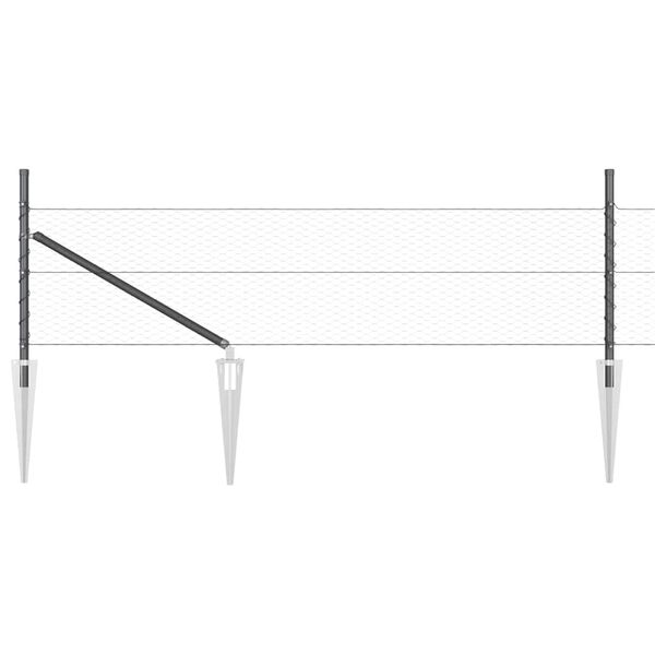 vidaXL Gjerdep&aring;le Gr&aring; 50 x 0,5 m (25 mm nett) St&aring;l og PVC