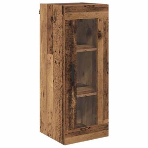 vidaXL Veggskap Gamle tre 34,5 x 34 x 90 cm Sponplater og glass