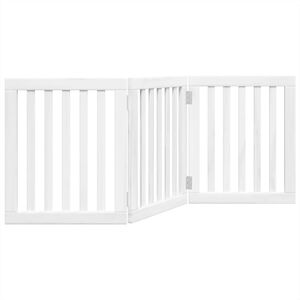 vidaXL Hundeport sammenleggbar 3 paneler hvit 150 cm poppeltre