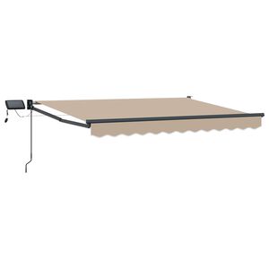 vidaXL Manuell utvidbar markise med LED-lamper 2,5 x 2 m
