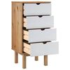 vidaXL Kommode OTTA brun og hvit 45x39x90 cm heltre furu
