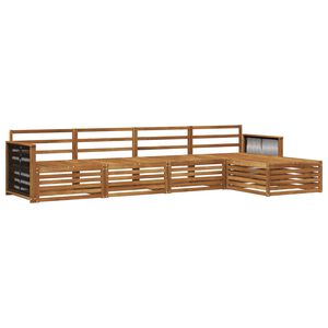 vidaXL Utend&oslash;rs sofa-sett 5 stk. Naturlig Solid akasietre