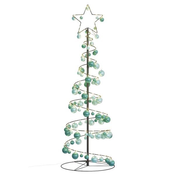 vidaXL LED Juletre med Baubles 100 LEDs Varm Hvit 150 cm